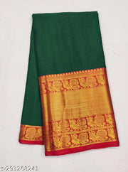 Sanskar Traditional Paithani Cotton Silk Sarees With Contrast Blouse Piece