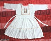 Polyster/Crepe fabric-WHITE SOFT SHORT KURTI
