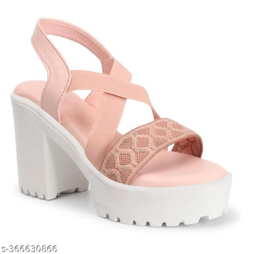 Kajmi Women Cross-Strap style Heel footwear wedges Block Chunky High Heel Ankle Elastic Strap Open Toe Sandl for women girls ledies