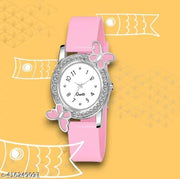 Analogue Flower Design Dial PU Strap Analog Girl's and Women's Watch