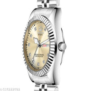 Legacy Series Stainless Steel Day and Date Functioning | Stylish Chain | Quartz Analog Watch for Boys/ Men