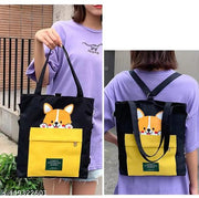 3 in 1 Canvas Tote Bag, Backpack, Shoulder Bag, Handbags for Women Ladies Girls for School, College, Office, Travel, Shopping, Daily Use, Adjustable Strap