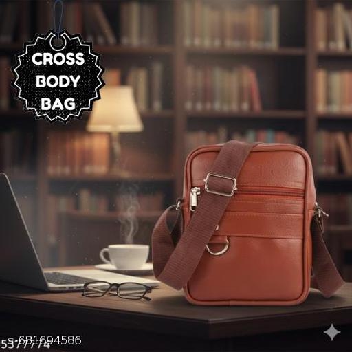 Stylish Professional Casual Synthetic Leather Unisex Bag/Shoulder Bag for Men/Travel Bag/Cross Body Bag/Office Business Bag/Messenger Bag/Stylish Sling Bag for Men & Women - 1 Pcs, Color May Vary