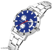 Silver Watch with Stunning Black Dial Chain Watch