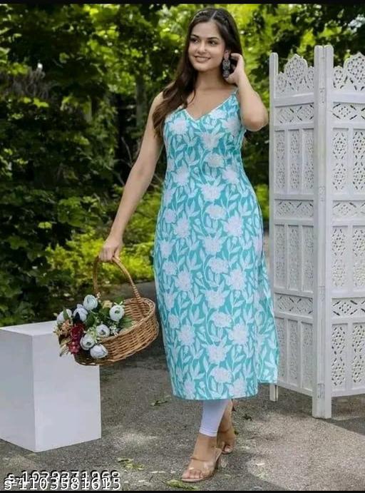 Women’s summer trending long kurti cotton fabric