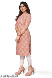 Polyster/Crepe fabric-Women Printed Straight Kurti
