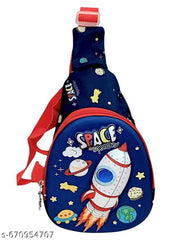 SPOCCO | SPACE Kids Chest Bag Cartoon Print Bag for Kids One Side Shoulder Bag, Cross Body Bag for Kids, Travel Chest Bag, Sling Bag, Crossbody Chest Sling Bag, Gift for Boys Girls, crossbody bag perfect for travel, picnics, or playdates.