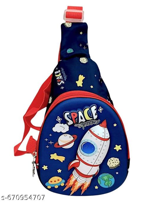 SPOCCO | SPACE Kids Chest Bag Cartoon Print Bag for Kids One Side Shoulder Bag, Cross Body Bag for Kids, Travel Chest Bag, Sling Bag, Crossbody Chest Sling Bag, Gift for Boys Girls, crossbody bag perfect for travel, picnics, or playdates.