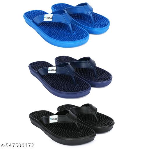 Combo (Pack Of Two 3 par) super soft dailyuse embossed chappal for mens & boys / lightweight & Anti-skid chappal (MULTICOLOR)
