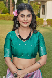 cotton silk jacquard saree with unstitched blouse