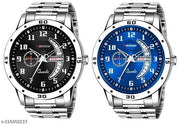 Stainless Steel Strap Day Date Analog Watch For Men