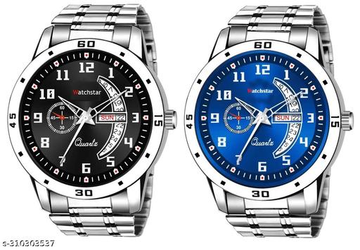 Stainless Steel Strap Day Date Analog Watch For Men