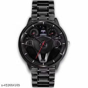 Amigos_   Luxury Unique Cool Sport Alloy Wheels Watch Custom Steering Car Rim Analog Watch For Men (Color May Vary),Dial-Multicolor, Band-Black