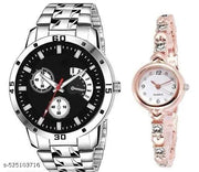 Trendy Black and White Dial Limited Edition For boys And Girls Couple Watch Combo Analog Watch - For Couple