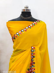 NEW FENCY GEORGETTE CUT WORK SAREE