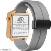 Dual Time Date Display Radium Dial  Magnetic Belt Analog Watch For Men_C31k