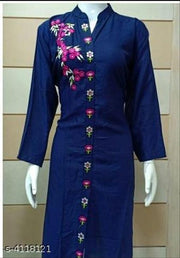 Women's Embroidered Rayon Kurti