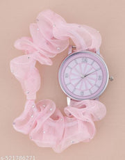 Analog Scrunchie Korean Fashion Style  Watch For women and Girls