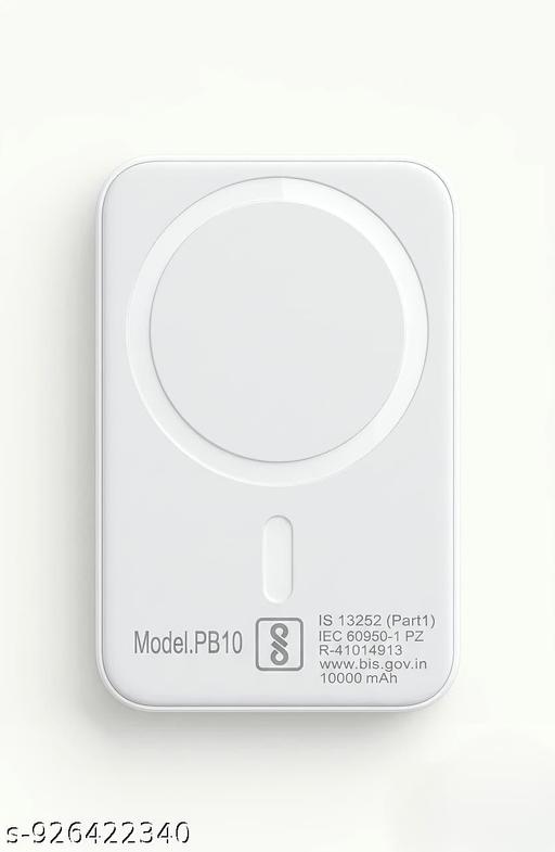 MagSafe Wireless Power. 10000mAh Magnetic Portable Battery Pack, Fast Wireless Charging Support for All iOS Devices (White)