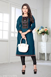 DESIGENER KURTI NEW COLLECTION COTTON BLEND STYLISH NEW TRENDY…