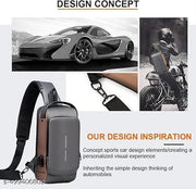 Waterproof Polyester Slim Unisex Crossbody Sling Bag Chest Backpack Men's Shoulder Bag, Leisure Travel Handbag, Hard Shell Anti-Theft Chest Bag