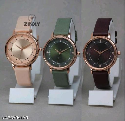 Best Quality Festive Season Royal Designer Round Dial Attractive Leather Belt Women Watches Combo Pack of 3 Watches combo for women stylish girl watches combo pack of 3 analog watches combo wrist watches combo watches for girls stylish watches Set
