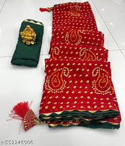 BANDHANI SAREE, BANDHEJ SAREE, CHUNRI SAREE, RED SAREE, MATAJI SAREE, SAREE, SAREES FOR WOMEN, SAREES UNDER 400