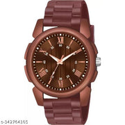 Kacho Copper Roman Brown Pu Men Watch