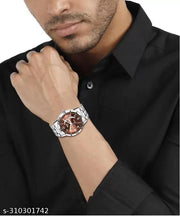 Stainless Steel Strap Day Date Analog Watch For Men