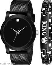 Black Watch King Bracelet for Men Analog Watch - For Men