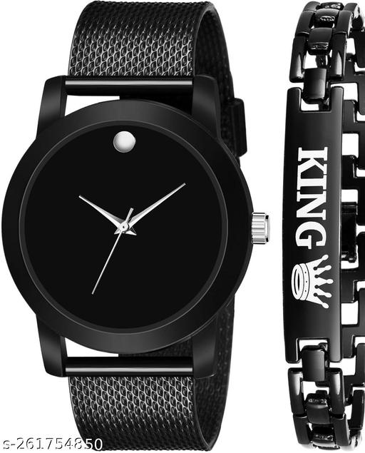 Black Watch King Bracelet for Men Analog Watch - For Men