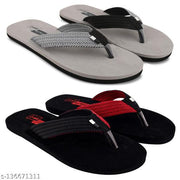 Pack of 2-Multicolor Solid Thong Flip-flops For Men - Pack of 2
