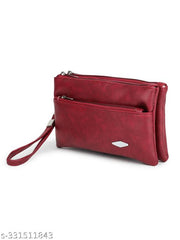 GUKA Wallet For Women / money organizer / women clutch / 3 zip compartments / multi compartment wallet
