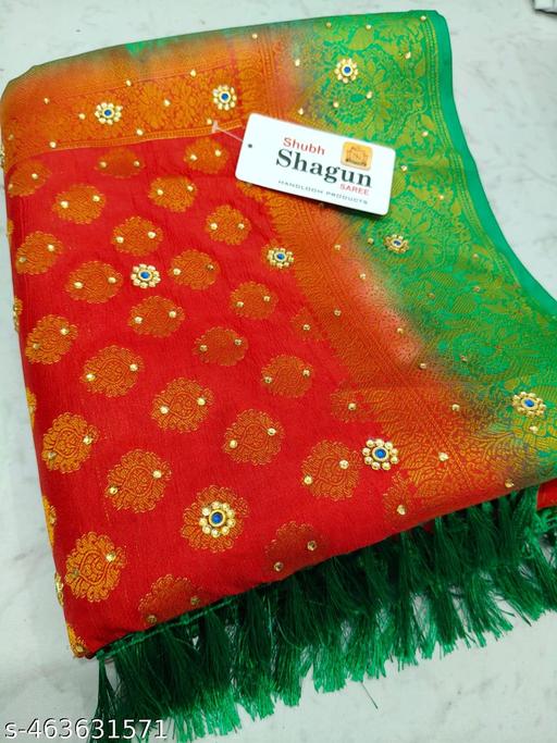 BANARSI BALATON SILK STONE & JHALAR| WEDDING & PARTY WEAR