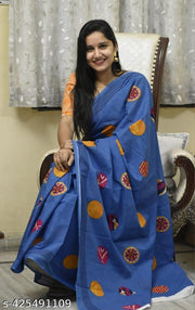 Soft Cotton Mulmul Saree with Seprate Cotton Blouse pice  Fabric Quality 150% Good Quality Product