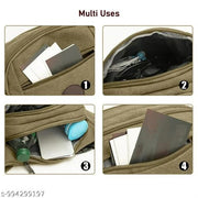 Unisex Canvas Waist Pack - Multi-Pocket Hiking Fanny Pack with Adjustable Strap for Travel & Outdoors