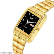 hrrt 9151 Stylish Gold Date & Day Display Analog Watch for Men & Boys | Premium Chain Watch | Party & Daily Wear