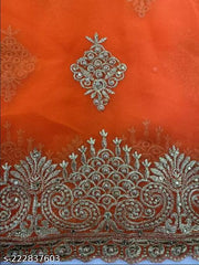 Attractive Heavy Fox Georgette Embroidery Work With Stone Work Saree