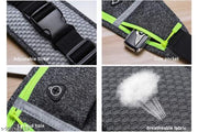 Running Waist Belt for Women & Men Sweat Rainproof Phone Holder with Adjustable Strap & 3 Pockets Headphone Hole WaistBag for All Kind of Phone-Sports, Yoga, Workout & Outdoor Activities- Black