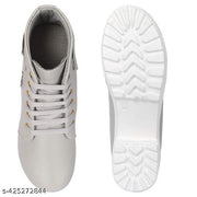 Evoria Classic Shoe with half Zip High Ankle Synthetic Winter & Summer Trendy Women Boots fabulous look and special for modelling Boots for Women's and Girls