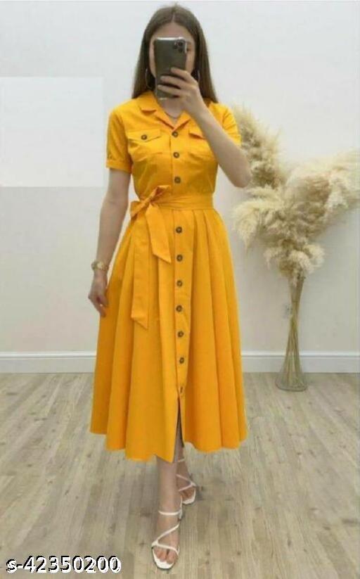 Women's Solid Heavy Rayon Yellow Color kurti