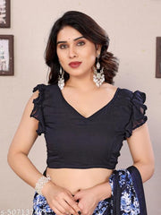 Floral Printed Women's Party Wear Saree With Unstiched Blouse Pieace