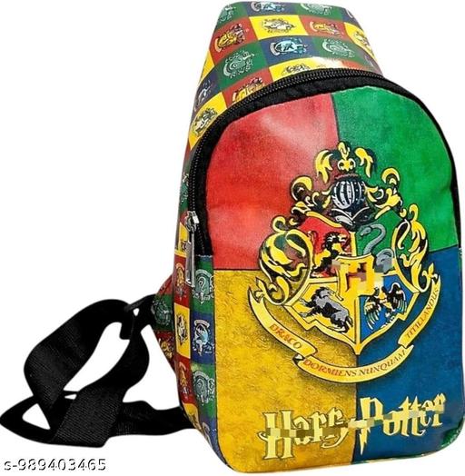 Datoes Wizard Theme Crossbody Waist Bag for Kids | Printed Sling Chest Bag | Adjustable Shoulder Strap Bag | Lightweight Travel & Casual Side Bag for Boys & Girls