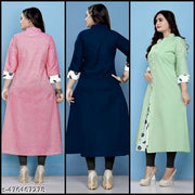 Combo Selfi Cotton Kurti (Pack Of 3)