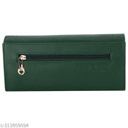 Women's and Girl's Synthetic Leather Mobile Hand Clutch Handbag Hand wallet Purses 6 Card Slots & Phone Pocket Green (8LOVEES)
