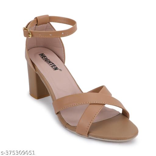 Strappy Beige Heels for Women and Girls - Stylish Footwear for Any Occasion