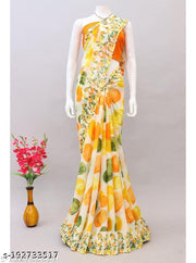 Polka Dot  Printed Georgette Saree
