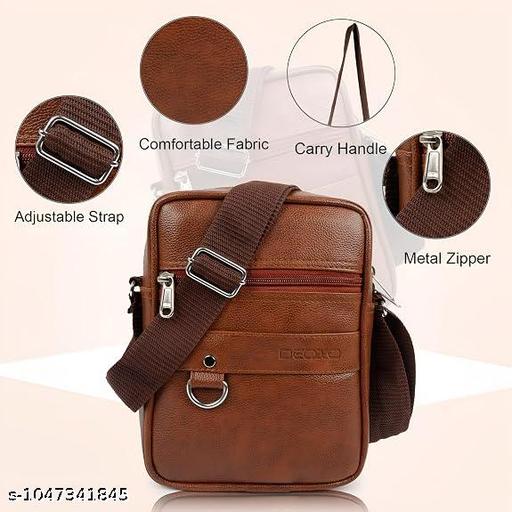 Leather Small Sling Bag for Men | Chest Slinger bag | Crossbody Bag| Side Bag Men | Mini Leather Slings | Corporate Gift Item | Passport Sling.