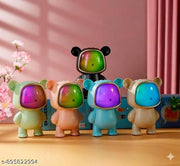 Cute Bear Portable Bluetooth Speaker with RGB LED Fusion Lights, Wireless Hi-Fi Sound & Deep Bass, Cartoon Astronaut Bear Speaker for Kids & Gifting (Multicolor)