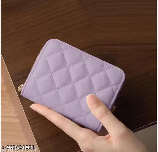 Women's Card Protective Case/Card Holder 9 Slots Card Holder Small Coin Purse(Purple)